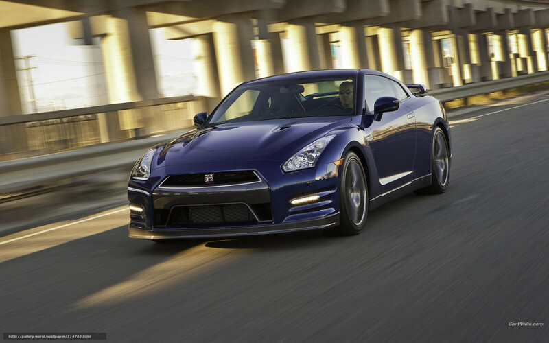 blue nissan gt-r on highway