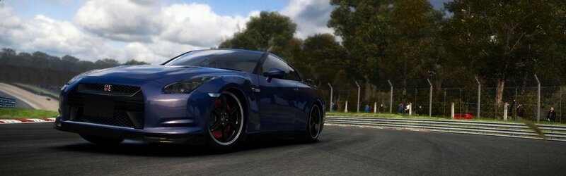 blue nissan gt-r on racetrack