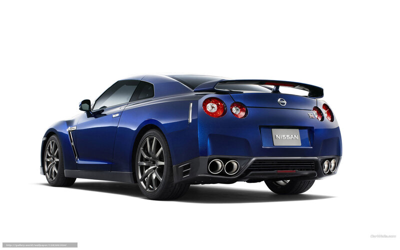 Blue Nissan GT-R rear view