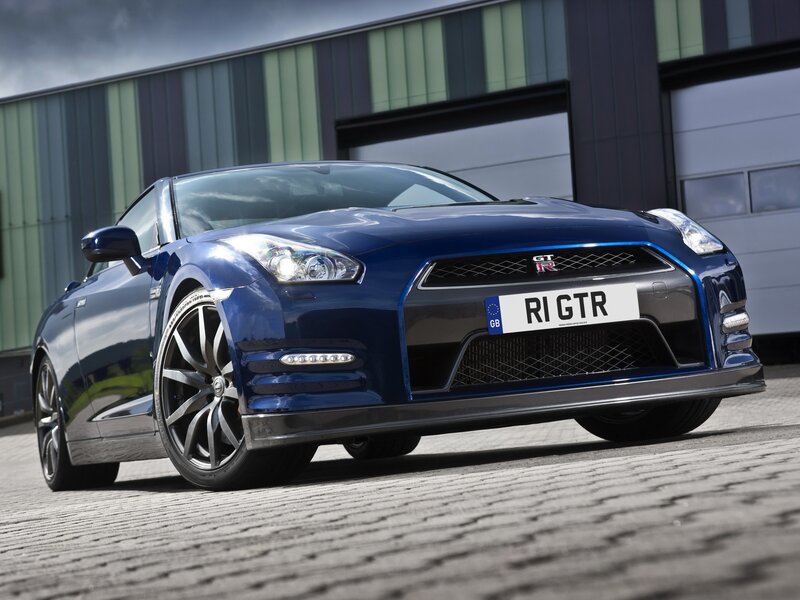 Blue Nissan GT-R sports car