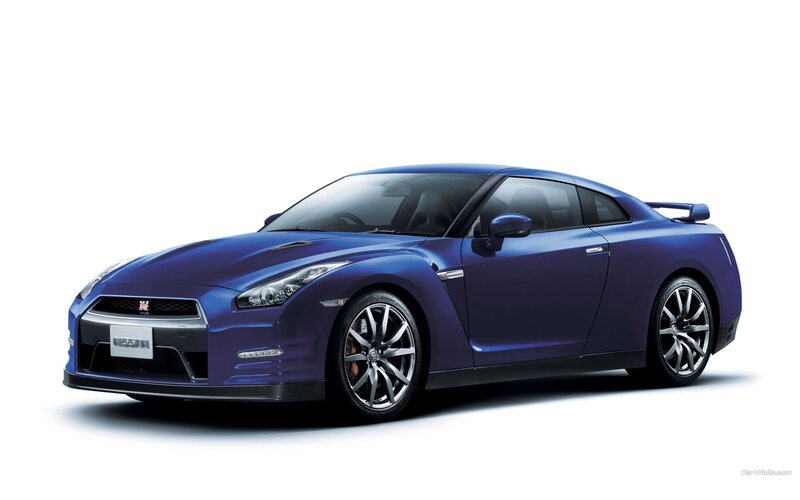 Blue Nissan GT-R sports car