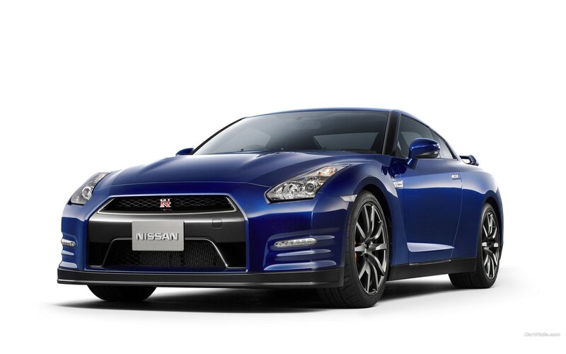 Blue Nissan GT-R sports car