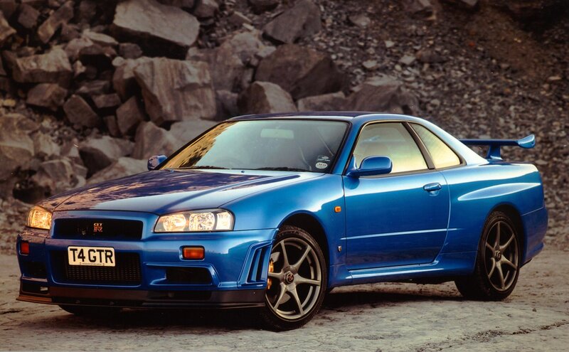 Blue Nissan GT-R sports car