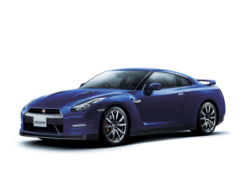 Blue Nissan GT-R sports car