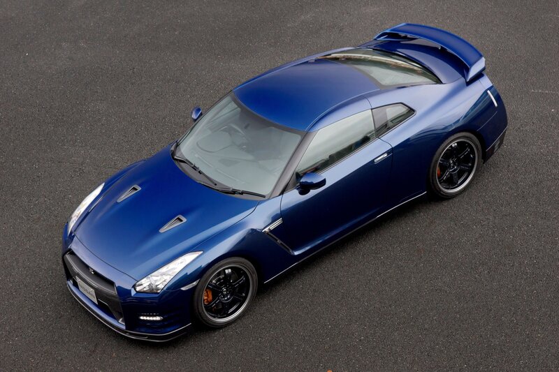 Blue Nissan GT-R sports car