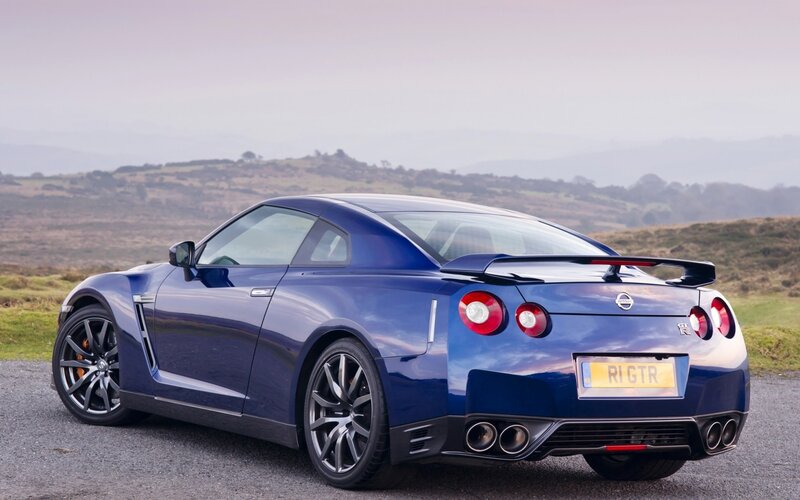 Blue Nissan GT-R sports car
