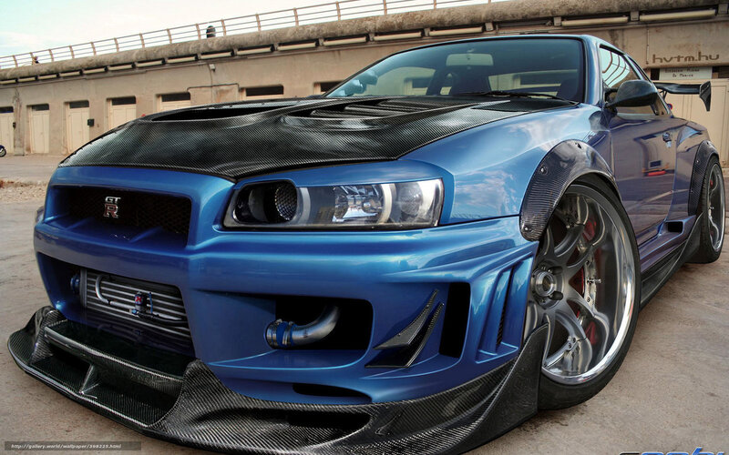 blue nissan gt-r sports car