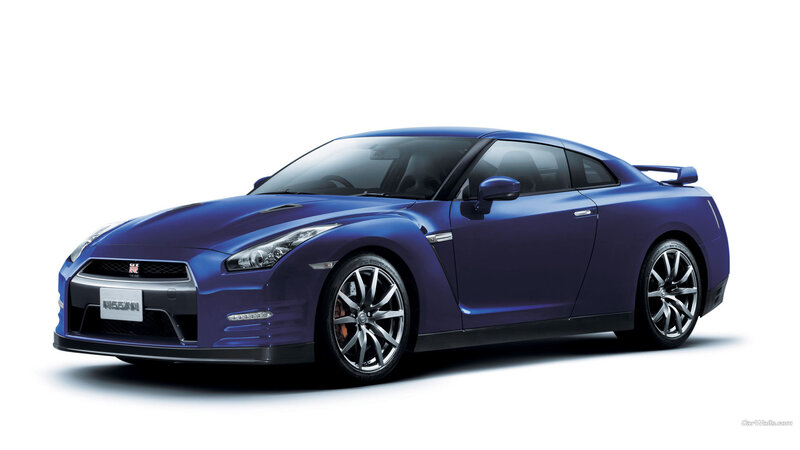 Blue Nissan GT-R sports car
