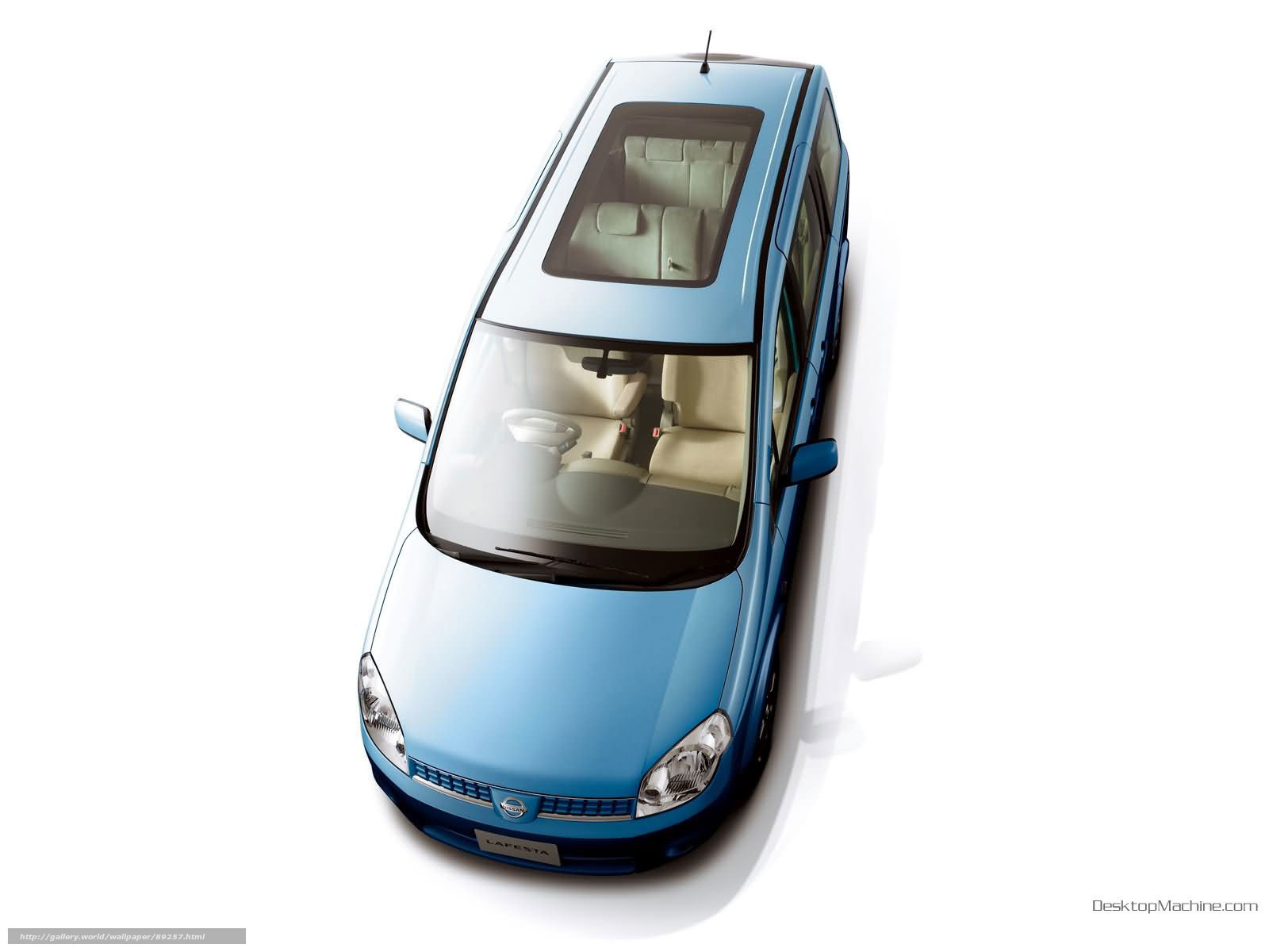 blue nissan lafesta from above