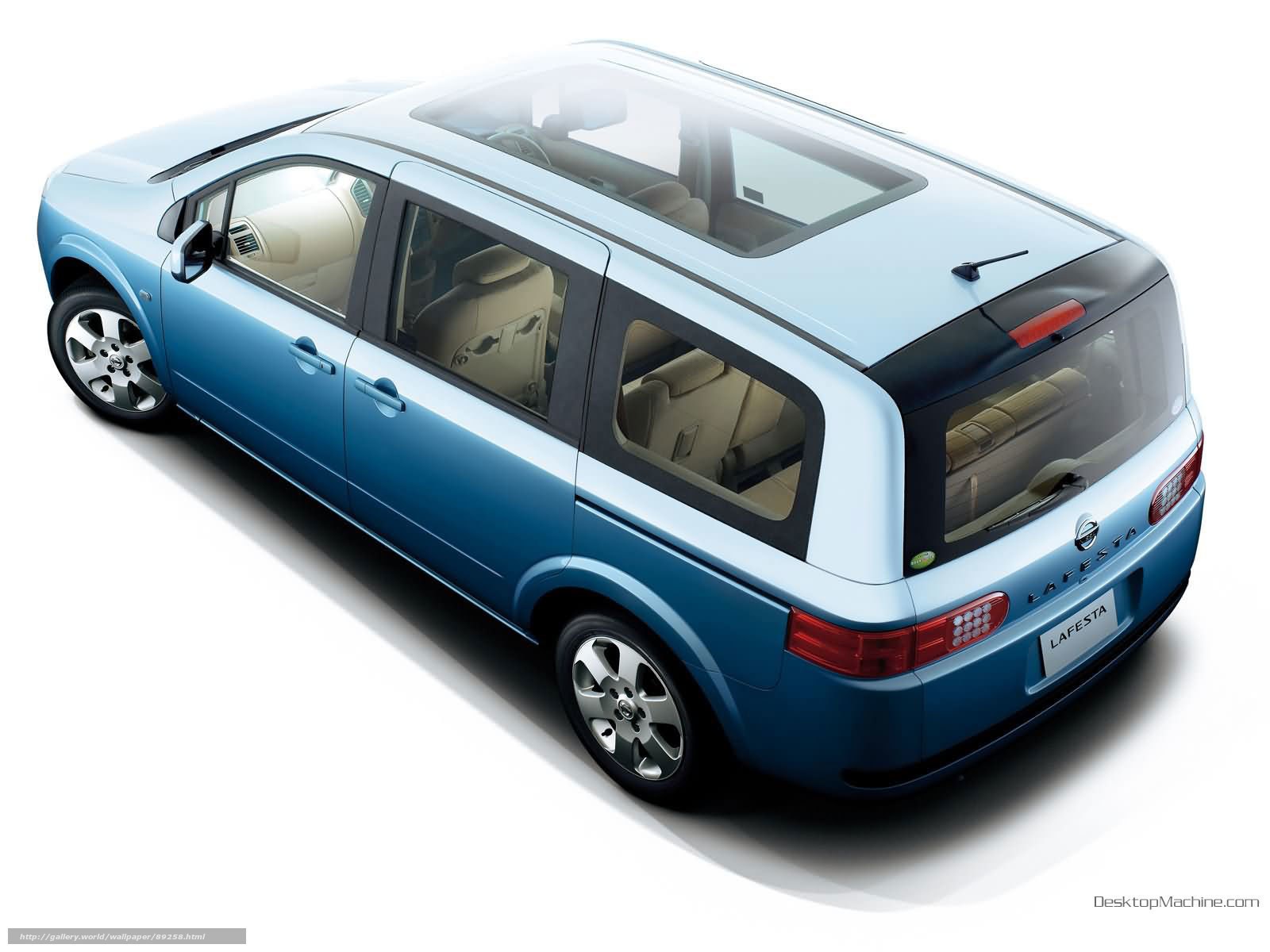 Blue Nissan Lafesta minivan