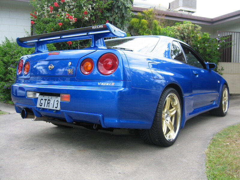 Blue Nissan Skyline — Calm, Afternoon, Photograph, Car