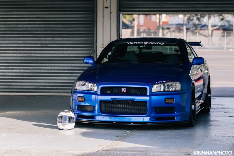 Blue Nissan Skyline — Dramatic, Afternoon, Photograph