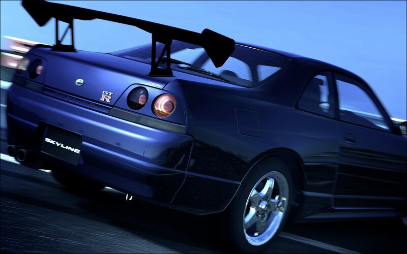 blue nissan skyline gt-r