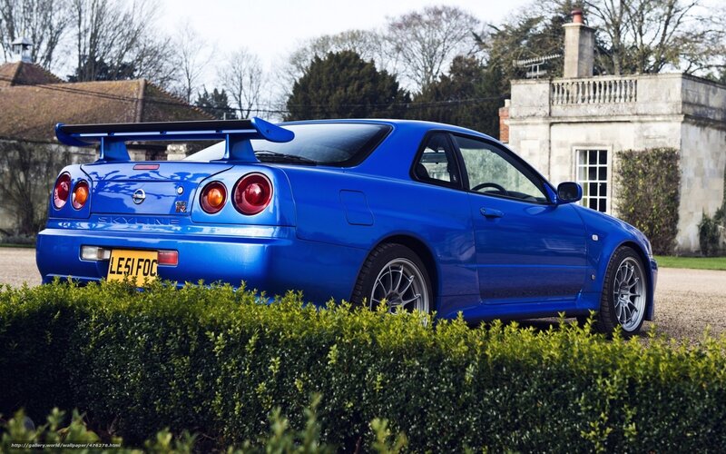 Blue Nissan Skyline GT-R
