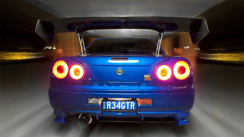 blue nissan skyline gtr