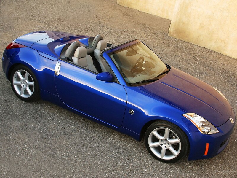 Blue Nissan Z convertible