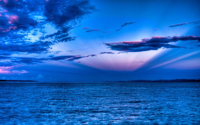 Blue Ocean at Dusk