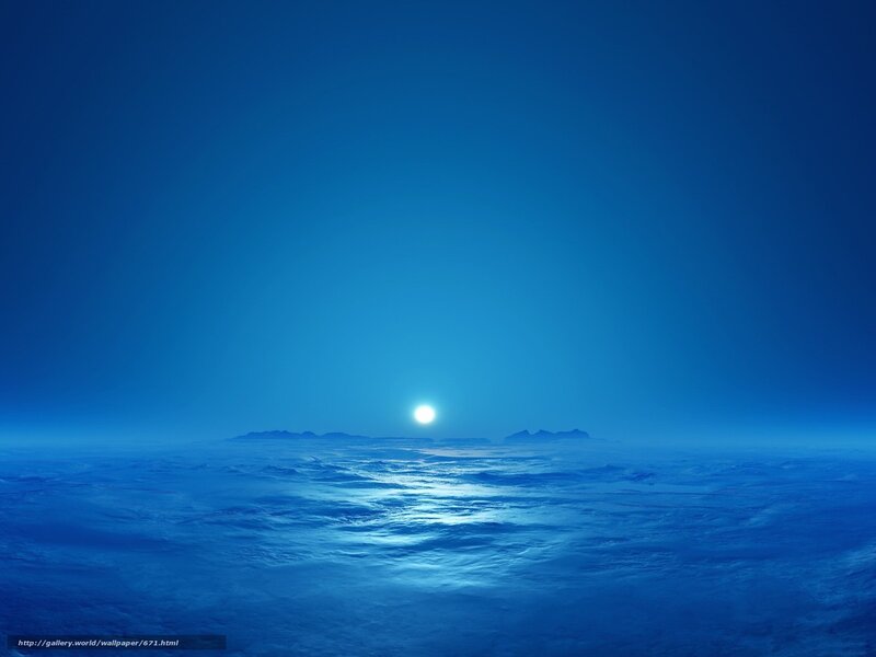 Blue ocean at sunset