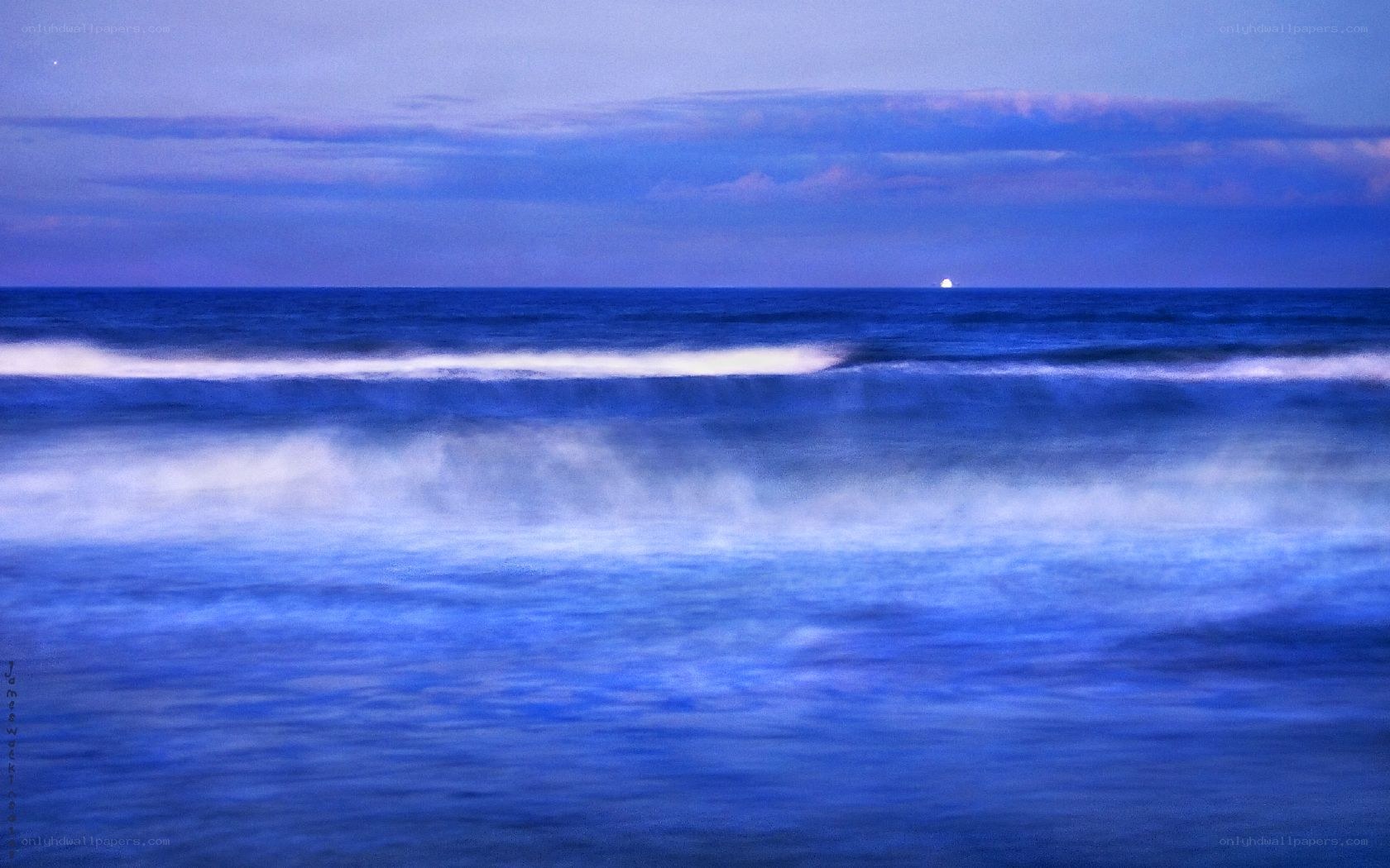 Blue ocean at twilight