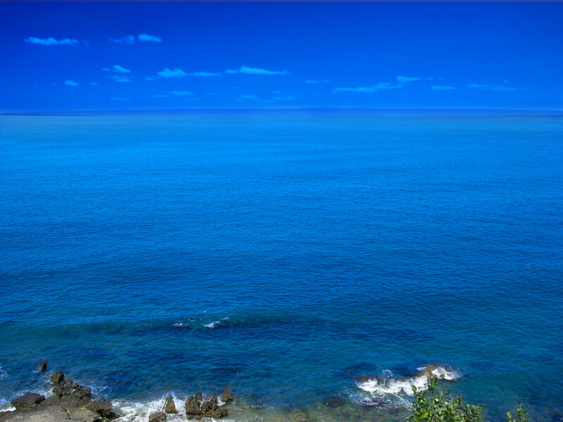 Blue ocean view from cliff