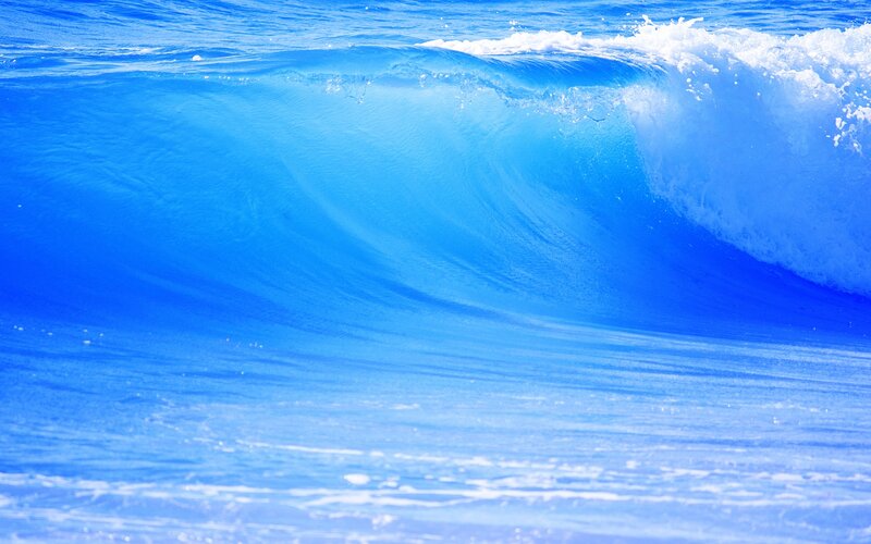 Blue Ocean Wave — Dynamic, Afternoon, Photograph
