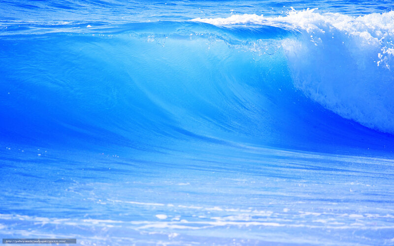 Blue ocean wave in motion