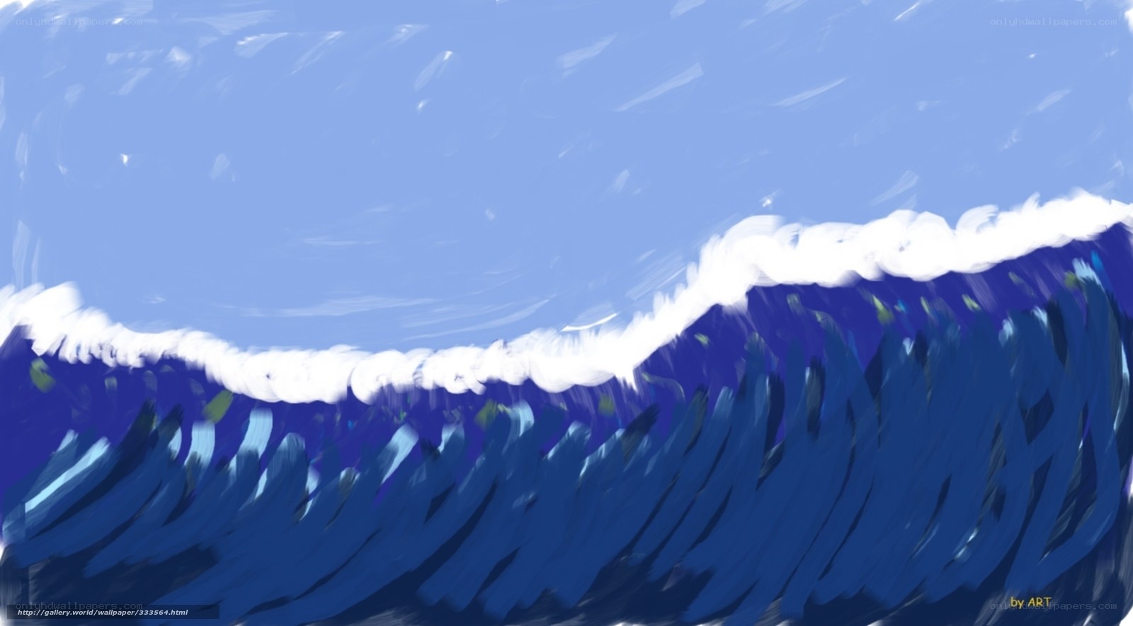 Blue ocean wave painting