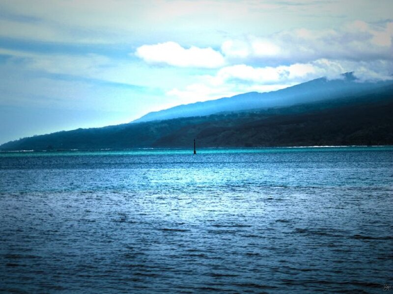 Blue Ocean with Mountains
