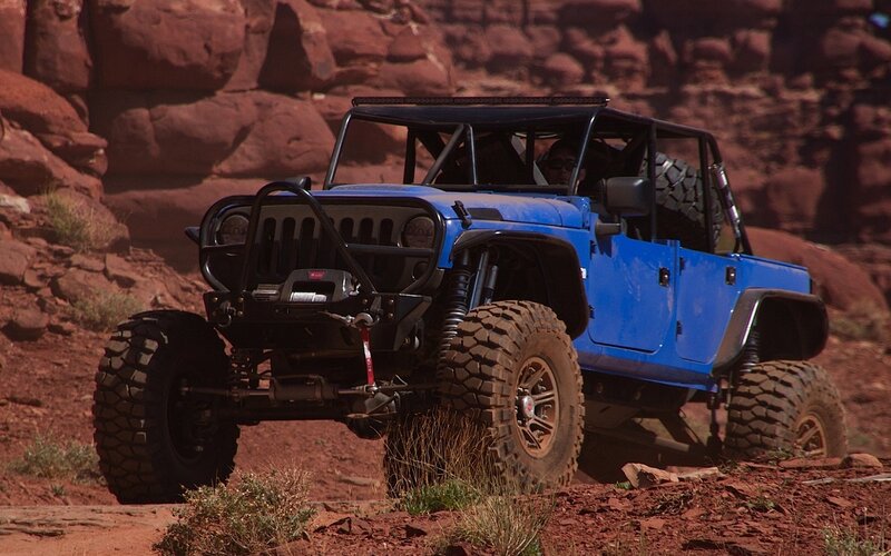 Blue Off-road Jeep — Adventurous