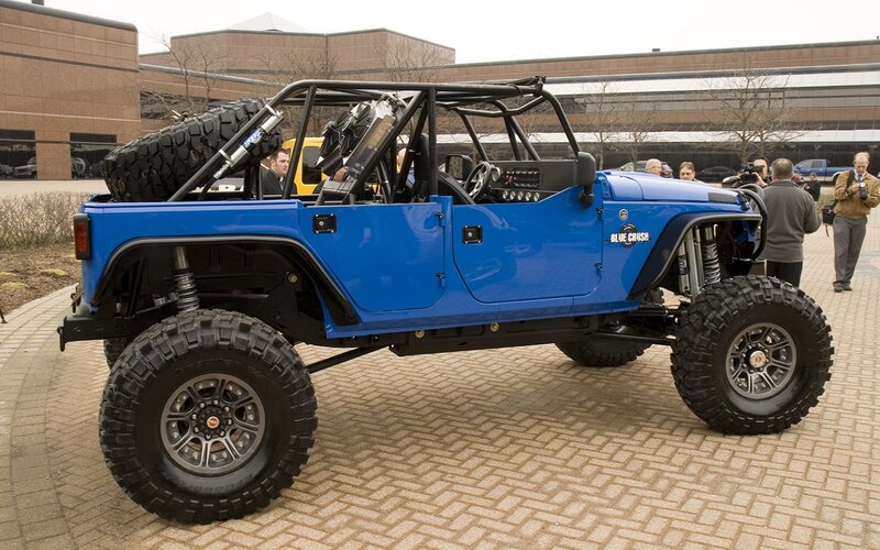 Blue Off-road Jeep — Neutral, Winter