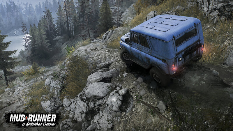Blue Off-road Vehicle — Dramatic, Morning
