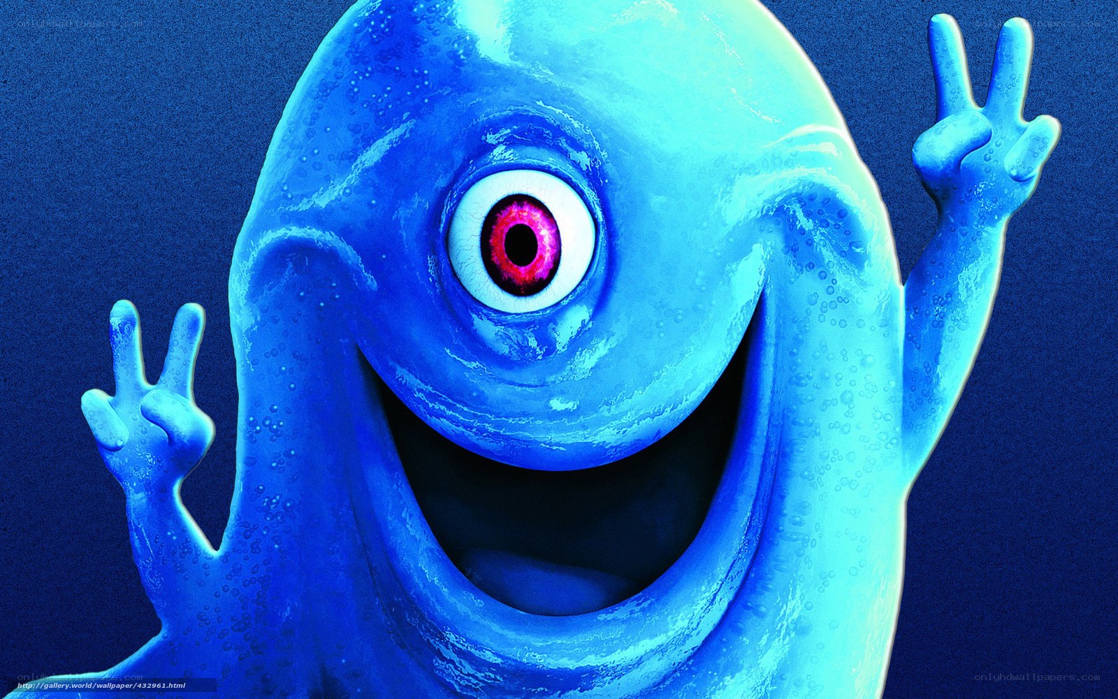 blue one-eyed alien character