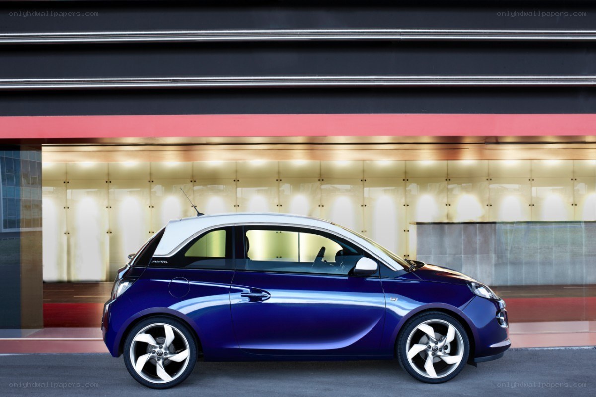 Blue Opel Adam car