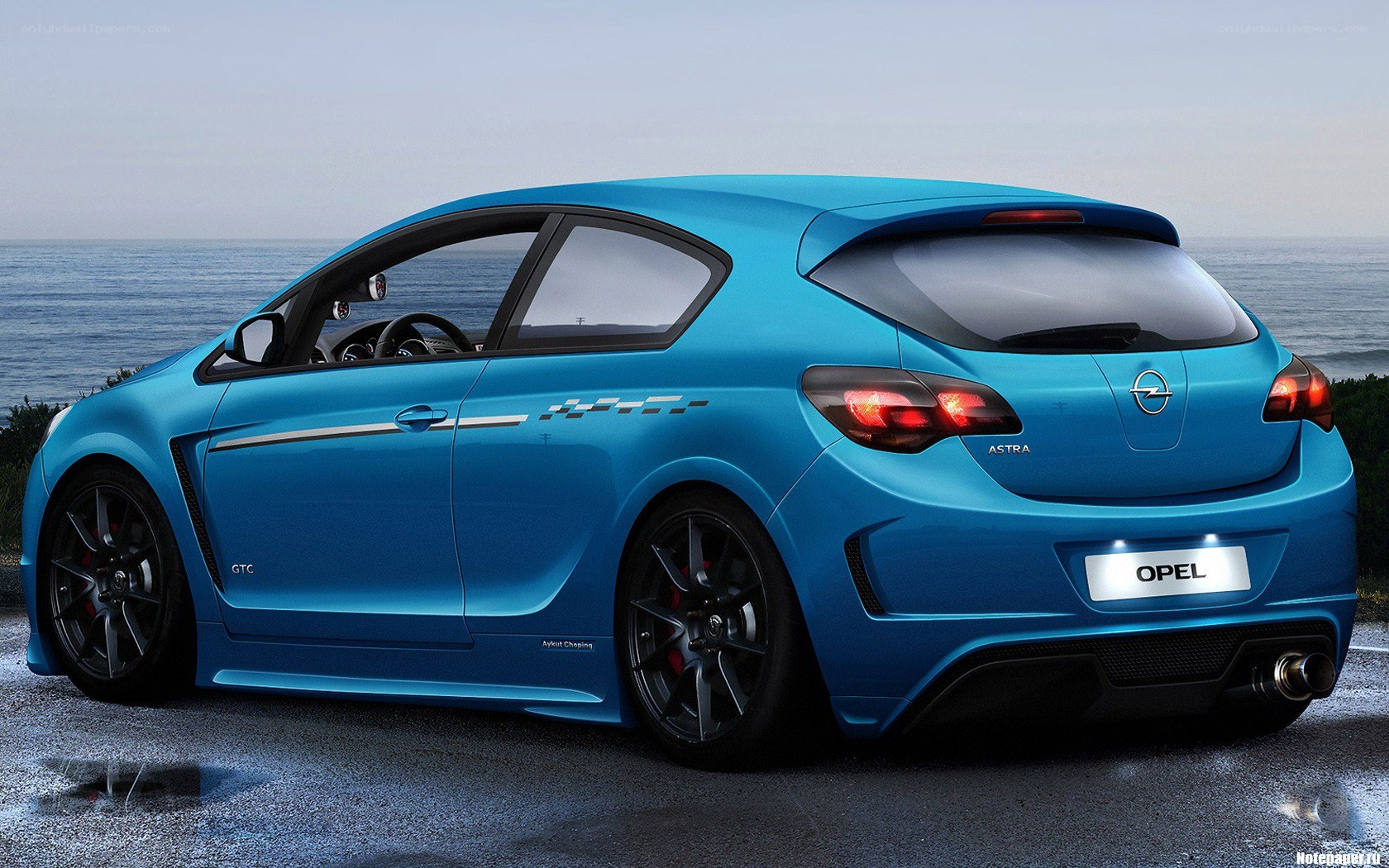 Blue Opel Astra GTC