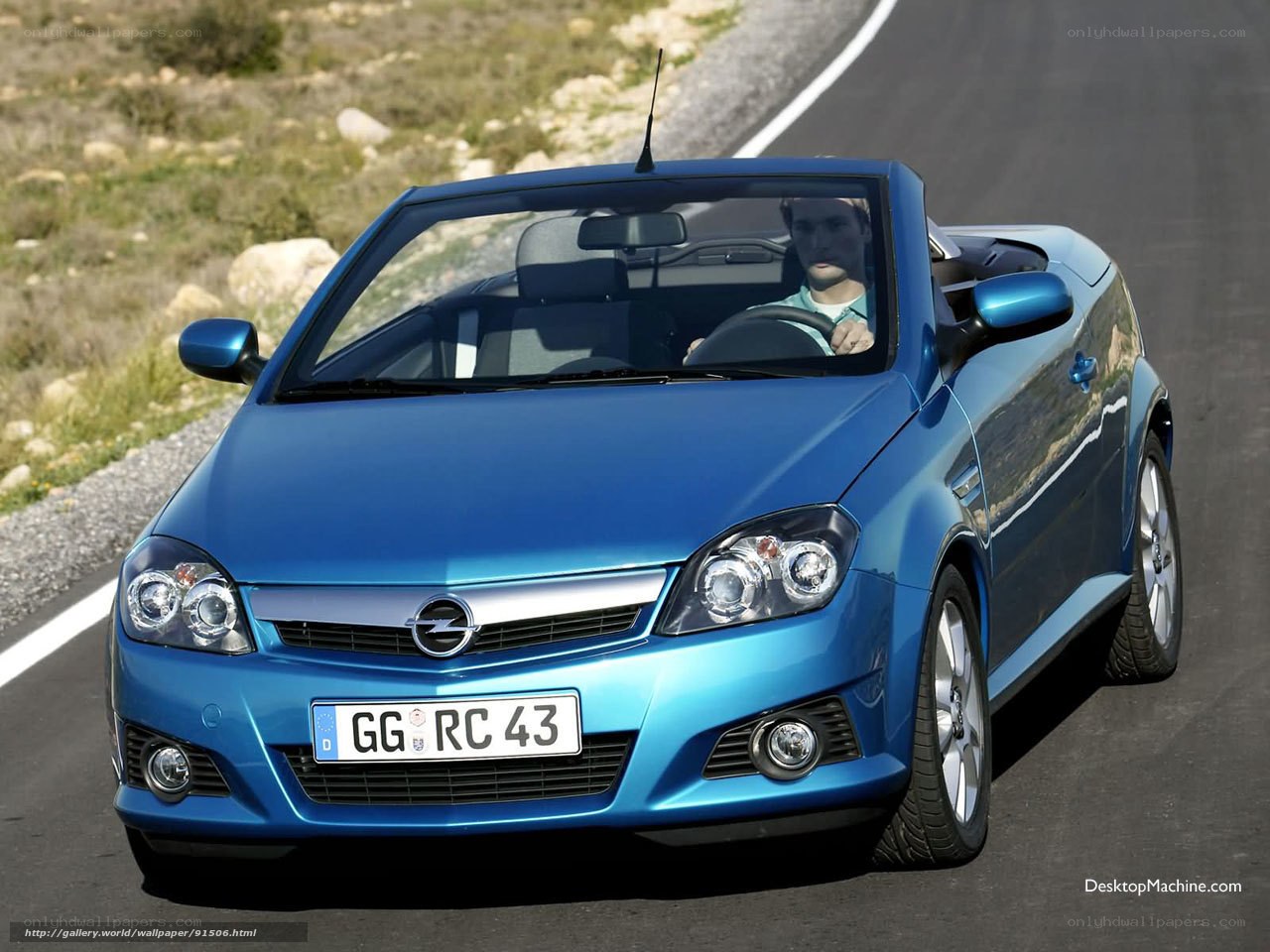 blue opel corsa convertible