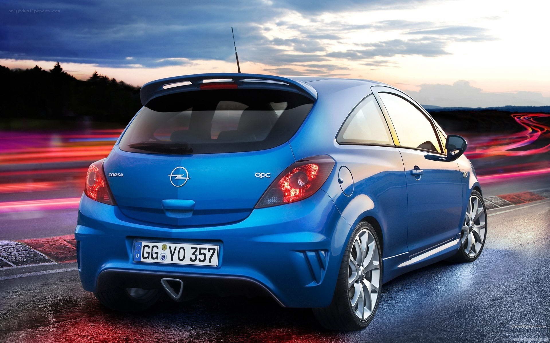 Blue Opel Corsa OPC