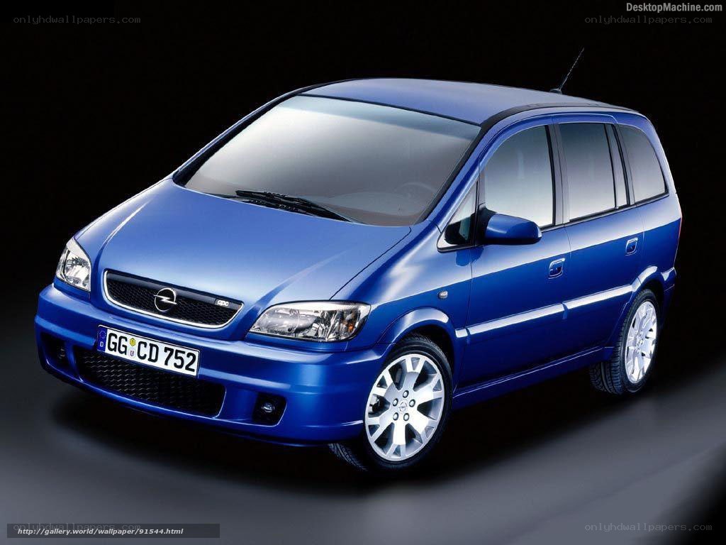 blue opel zafira minivan