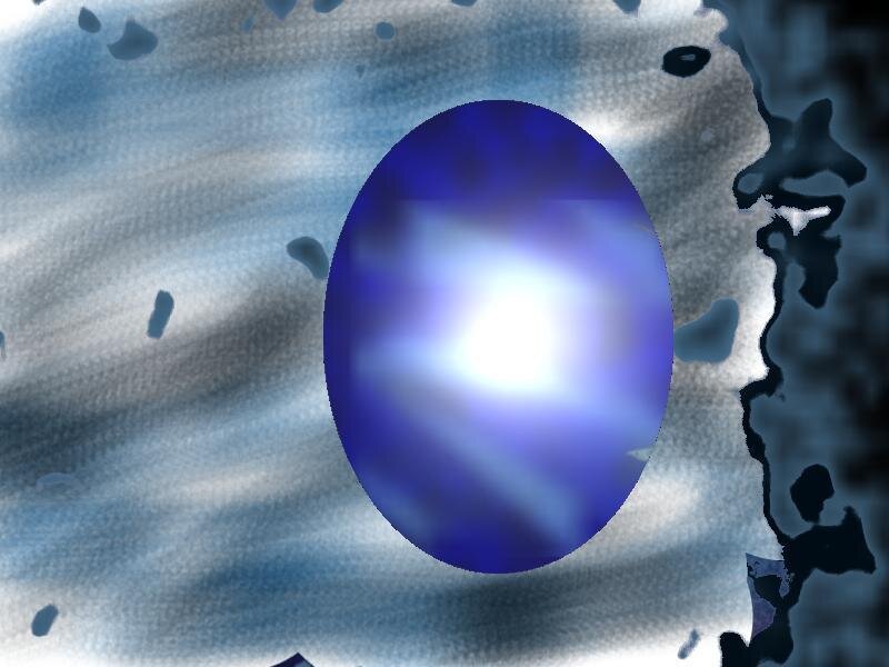 blue orb glowing in water