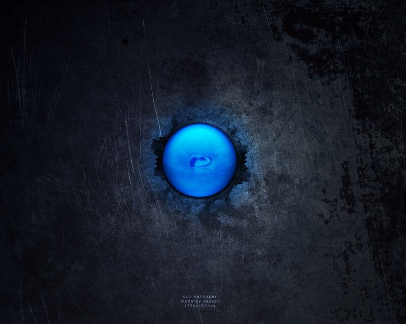blue orb on dark surface