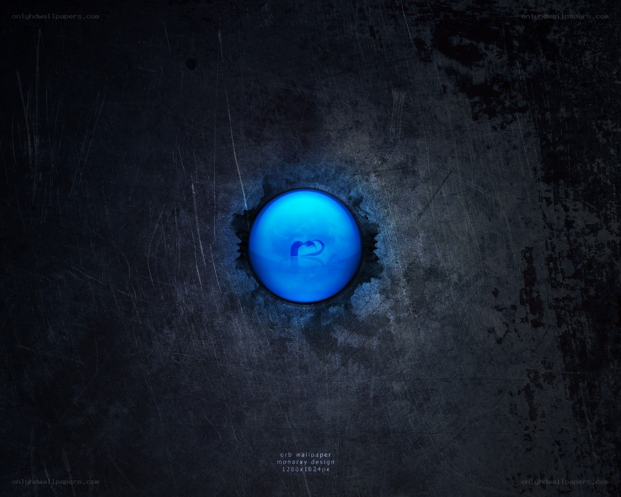 blue orb on dark surface