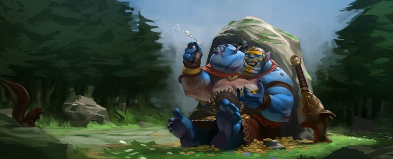Blue Orc Blowing Dandelion
