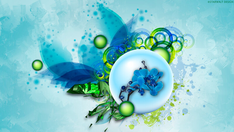 Blue Orchid in Bubble