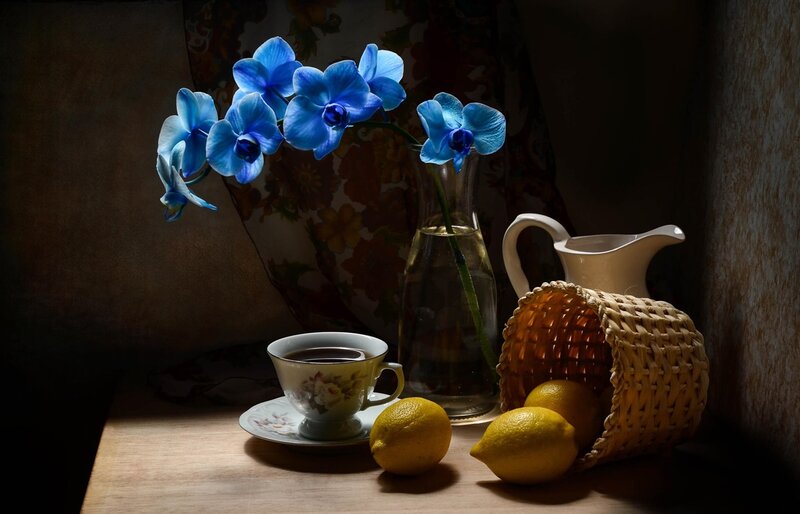 Blue Orchids and Lemons
