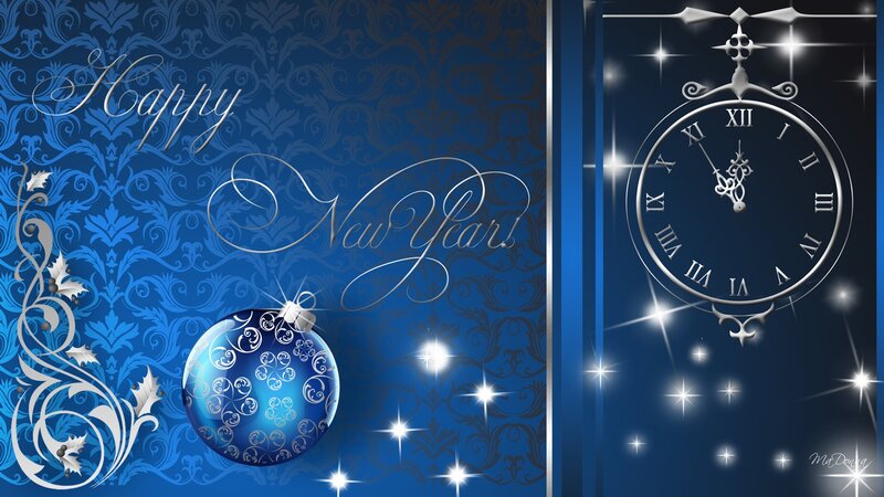 Blue Ornament and Clock