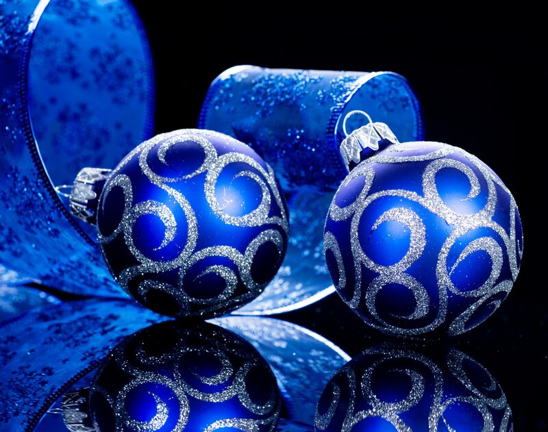 Blue Ornament Balls — Dramatic