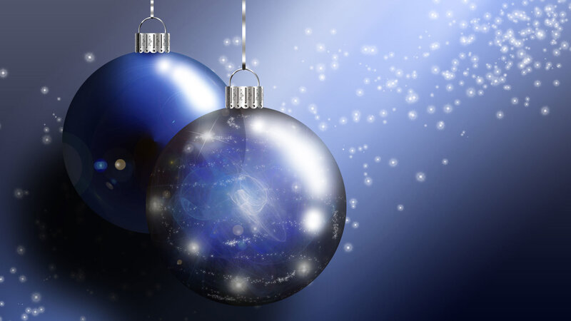 Blue Ornament Balls — Festive, Night