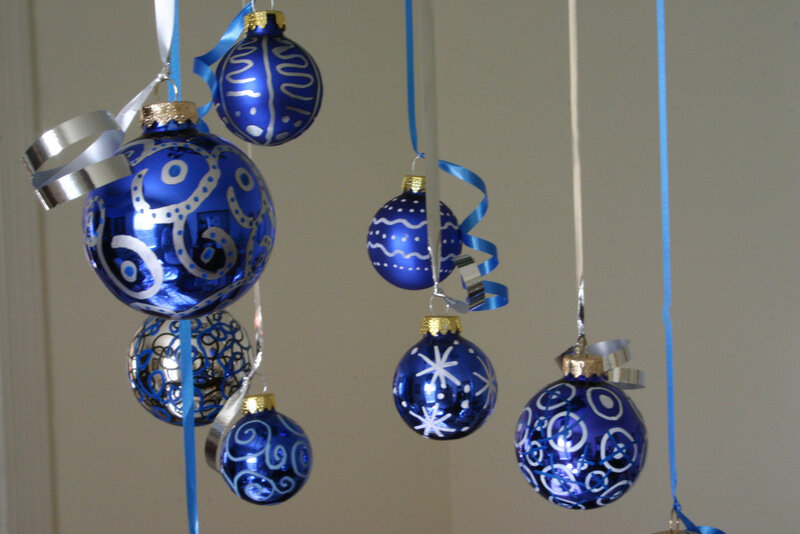 Blue Ornament Balls — Festive, Photograph