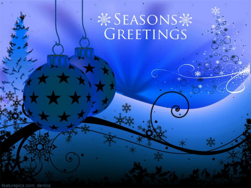 Blue Ornament Balls — Festive, Winter, Digital Art