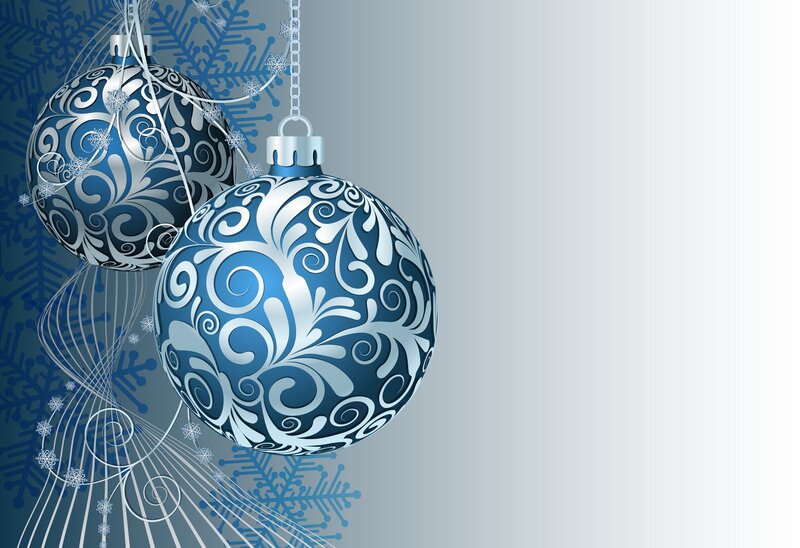 Blue Ornament Balls — Festive, Winter, Vector Art