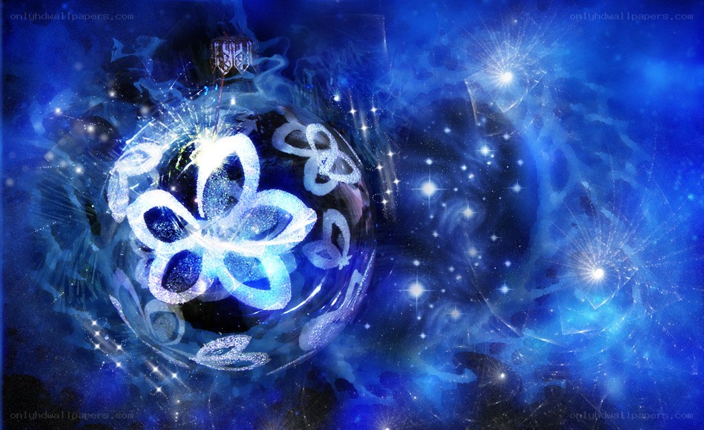 blue ornament in starry space